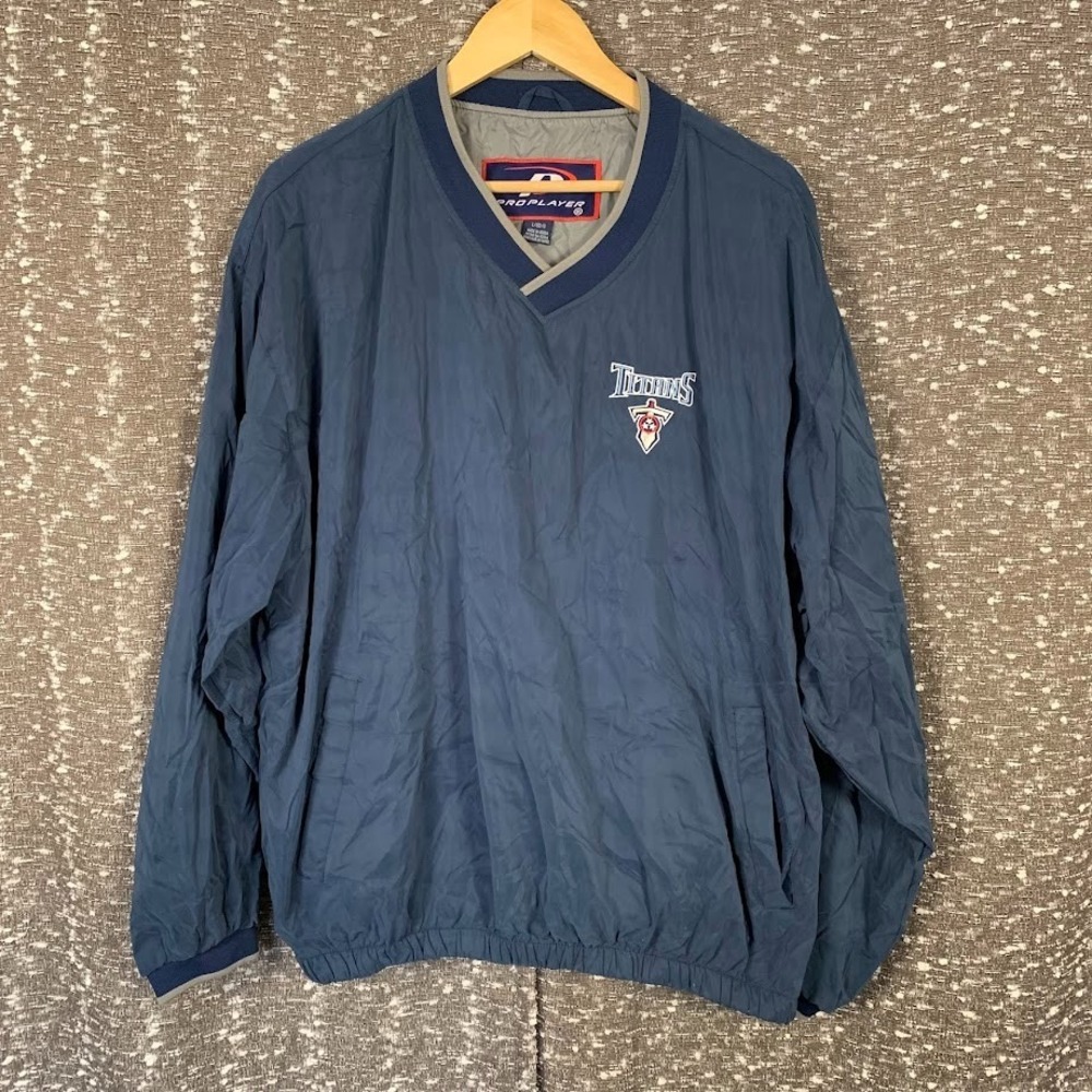 Vintage Pro‎ Player NFL Tennessee Titans Blue Pullover Windbreaker Men's L
